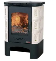 печь-камин бавария изразец с металлической крышкой арка береза экокамин