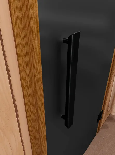 дверь фаворит black (графит матовое) 190x70, 8 мм, 2 петли, коробка хвоя, банный эксперт