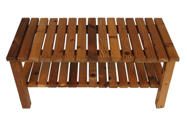 лавка липа термо 1,2х0,4х0,45м с полкой для тапок автор бани