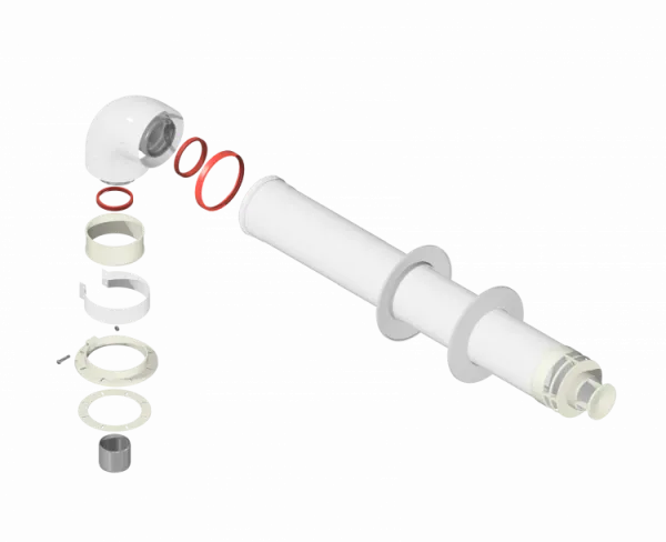 дымоход коаксиальный craft ф60/100, l=1,0м, белый, комплект в сборе
