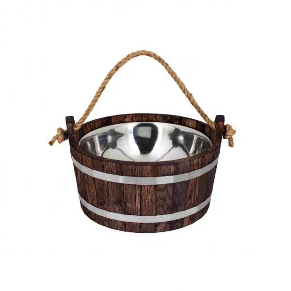 шайка 15л с нержавеющей вставкой woodson дуб темный